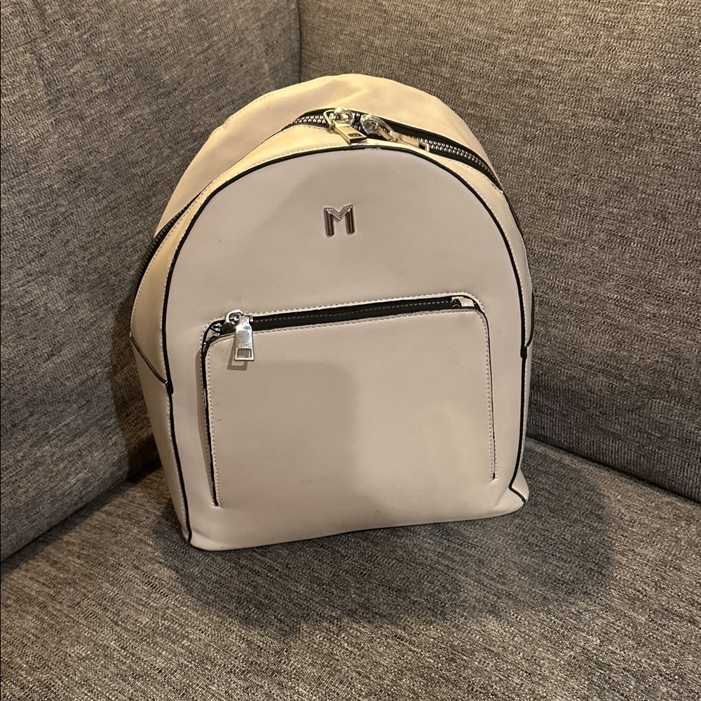 Melie Bianco Cream Backpack with Sleek Design